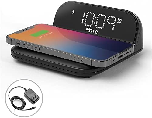 iHome Alarm Clock with Wireless Charging and its power adapter