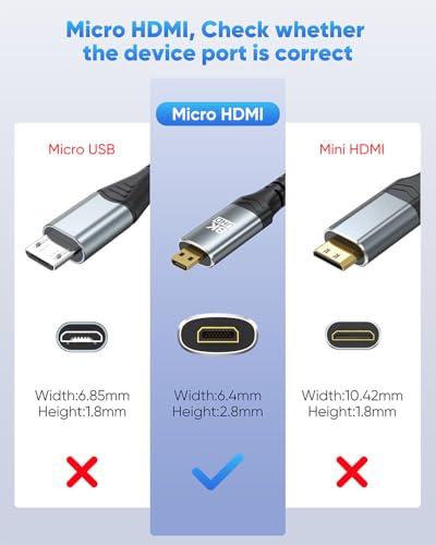 Adaptador Micro HDMI a HDMI 2 Pack 8K 48Gbps miniatura 5