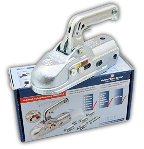 Winterhoff Kugelkupplung WW30-K+Z 3000kg Zugkugelkupplung Zugmaul Anhänger PKW Universal Zugrohr Kupplung Zugmaul Trailer