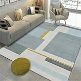 Kunsen Antideslizantes Alfombras moqueta BLU Diseño Moderno y Minimalista, Suave cómodo, Ideal para la Sala de Estar habitación los niños 120x160CM