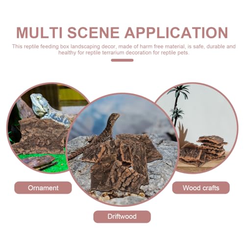 Ipetboom 10 Stück Künstliche Rinde Schildkrötenplattform Reptilienbaumrinde Korkrinde Terrarium Für Reptilien Terrariendekoration Reptilienrinde Plattform Moos