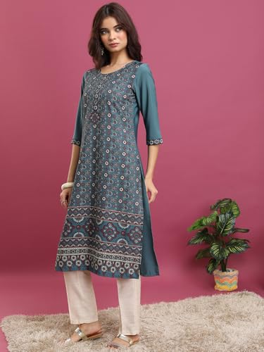 Image of Vishudh Women's Kurta | Regular Fit | Trendy Ethnic Top for Everyday Comfort
