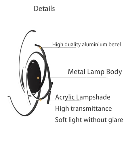 Lustre LED de salon blanc à intensité variable avec télécommande incluse - 8