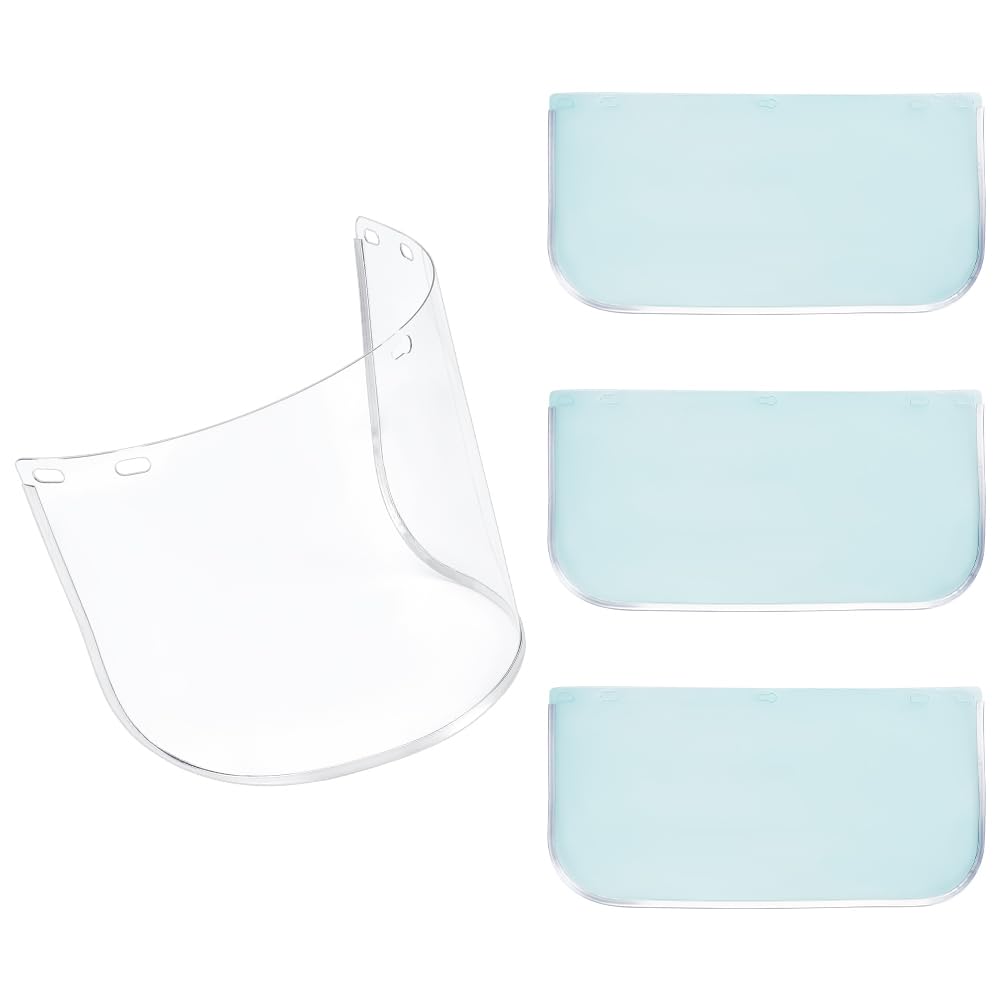 WADORN 6 Pcs Face Shield Replacement, 15x8x0.08 Inches Safety Clear PET Face Shield for Grinding and Cutting Fits Most Brands for Full Face Protection Against Dust Fog and Ultra Clear Vision