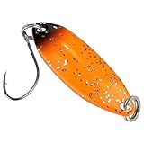 FTM Spoon Tango 1, 8g - Forellenblinker zum Spinnfischen, Forellenköder zum Spinnangeln, Blinker für Forellen, Löffelblinker, Farbe:orange/schwarz Glitter