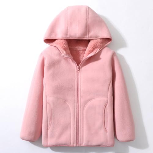 Toddler and Girl's Fleece Coats Long Sleeve Hooded Winter Jacket Full Zipper Thicken Warm Hoodies Solid Cute Jackets2