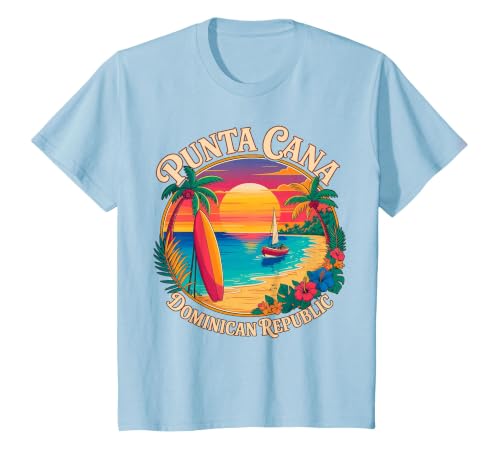Punta Cana Dominican Republic Vacation T-Shirt, Youth, Baby Blue, 2T