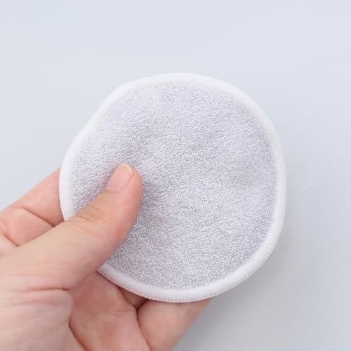 10 piezas algodones desmaquillantes,Discos Desmaquillantes Reutilizables,Algodones Desmaquillantes Lavables en Bio Bambú,para Todo Tipo de Piel(gris) - imagen 3