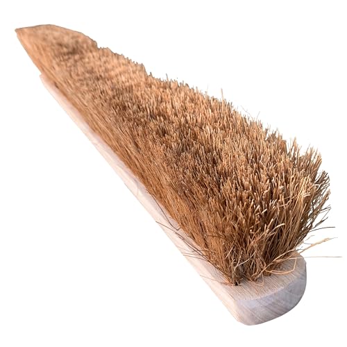 Newman and Cole 36” Soft Coco Broom Outdoor Yard Brush Head with Natural Soft Coco Bristles, Wooden Handle, Heavy Duty, Versatile for Outdoor Cleaning