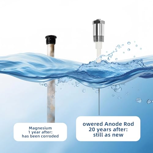 Powered Anode Rod for Water Heater, Electric Anode Rod to Eliminate Rotten Egg Smell, for 10–69 Gallon Water Heaters