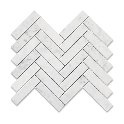 Soulscrafts 1x4 Herringbone Marble Tile