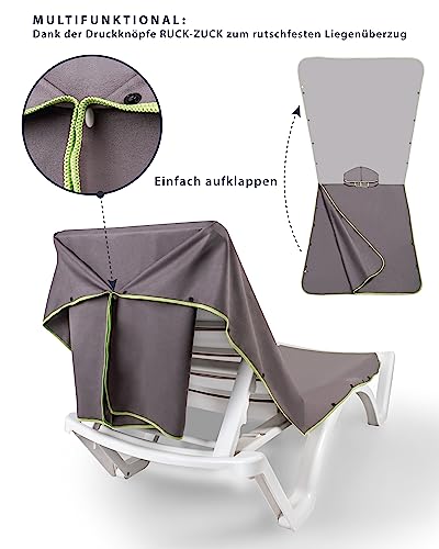 Gräfenstayn Premium Badeponcho mit Knöpfen - Öekotex 100 - Umziehhilfe Damen & Herren - Surf-Poncho Strand - Handtuch-Poncho Erwachsene - Umkleide-Hilfe - Badeumhang Mikrofaser (L-XL anthrazit)