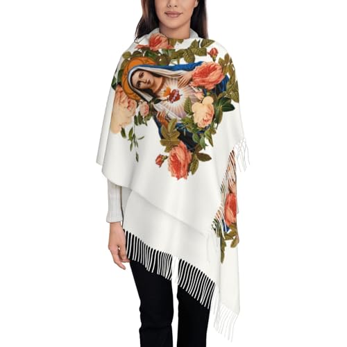 Virgen De Guadalupe Our Lady Of Virgin Mary Shawl Soft Cashmere - Lightweight Scarfs For Women, Large Shawls And Wraps Veils Catholic Gift2