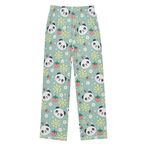 Boys' Pants Panda Bear Mint Green Long Bottoms Jogger Pants Elastic Waist Trousers with Pockets S-XL
