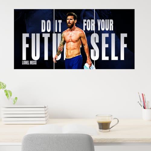 Image of Good Hope - Footballer Messi 3 Split Posters 12x18 Inch - Soccer Wall Art for Bedroom, Football Legend Leo Motivational Quote Poster for wall Decor, Gift for Fans, Boys, Men, Sports Room, Wallpaper, Sticker gym office bedroom Decoration