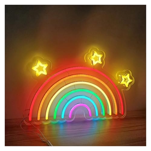 Image of LEMST Signs Lamp Rainbow Aesthetic Wall Art Decor Neon Sign, USB Powered Light Bedroom Living Room Party Decor Lamp 45cmх30cm