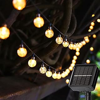Solar String Lights 23ft 50 LED Outdoor Garden Lights Solar Powered 8 Modes Fairy Lights Auto On/Off In-Ground Stake Lights Decorative Globe Lights for Garden Patio Yard Home Wedding Party Metaku