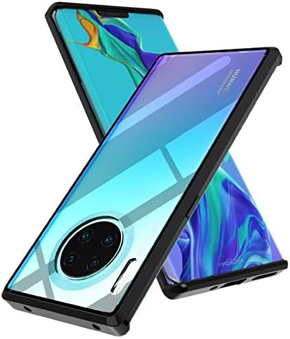 Huawei Mate 30 Pro Case, URMax Air Cushion Shockproof Anti-Scratch Clear Shield Crystal Transparent Back Cover Hybrid Soft TPU Bumper Slim Protective Cellphone Case Fit for Huawei Mate 30 Pro - Black