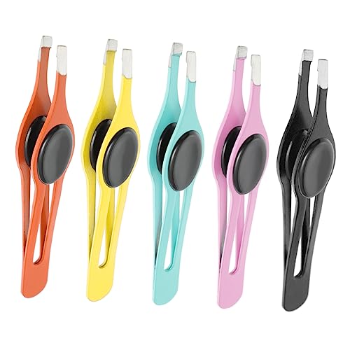 BIUDECO 5Pcs Eyebrow Tweezers Durable Hair Removal Tools with Non Slip Grip Convenient Eyebrow Trimmers for Precision Grooming Design for Removal