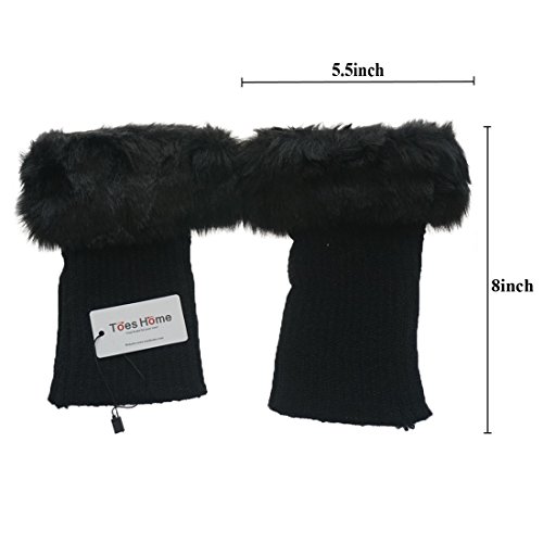 Image of Womens Fur Trim Boot Cuff Top Cover Leg Warmers
