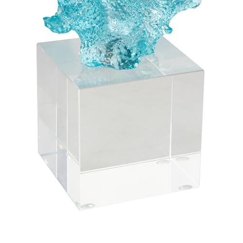 Escultura Decorativa de Vidrio Coral Azul 8 x 4 x 11 in miniatura 4