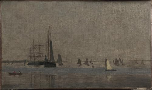 Toile Navires et voiliers sur le Delaware Eakins 60x90cm Affiche Tableau Paysage