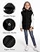 Adigau Girls Puffer Vests Hooded Winter Jacket Fashion Sleeveless Windproof Coat Stand Collar Soft Waistcoat Black 5-6 Years