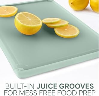 COOK WITH COLOR Extra Large Cutting Board Set, Jumbo-Sized Boards with Rubber Border for Enhanced Cooking Experience, 3-Piece, Sage