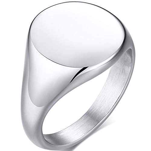 Jude Jewelers Stainless Steel Classical Simple Plain Round Signet Style Pinky Wedding Statement Promise Anniversary Ring