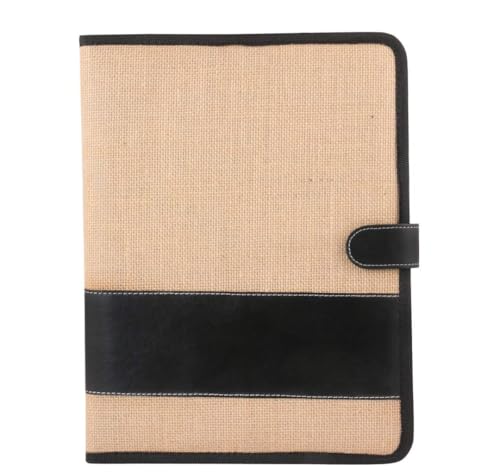 Image of Future X Eco-Friendly Jute File Folder | Handcrafted Document Folder with Button Closure | Reusable Office & Conference File Holder (Black Magnet Jute)