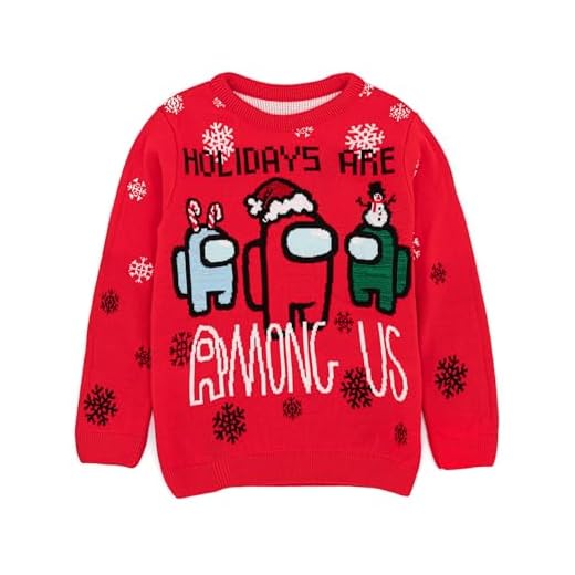Among Us Entre Nosotros Navidad Jersey Kids Boys Impost Trewmates Kidted Suéter 13-14 años