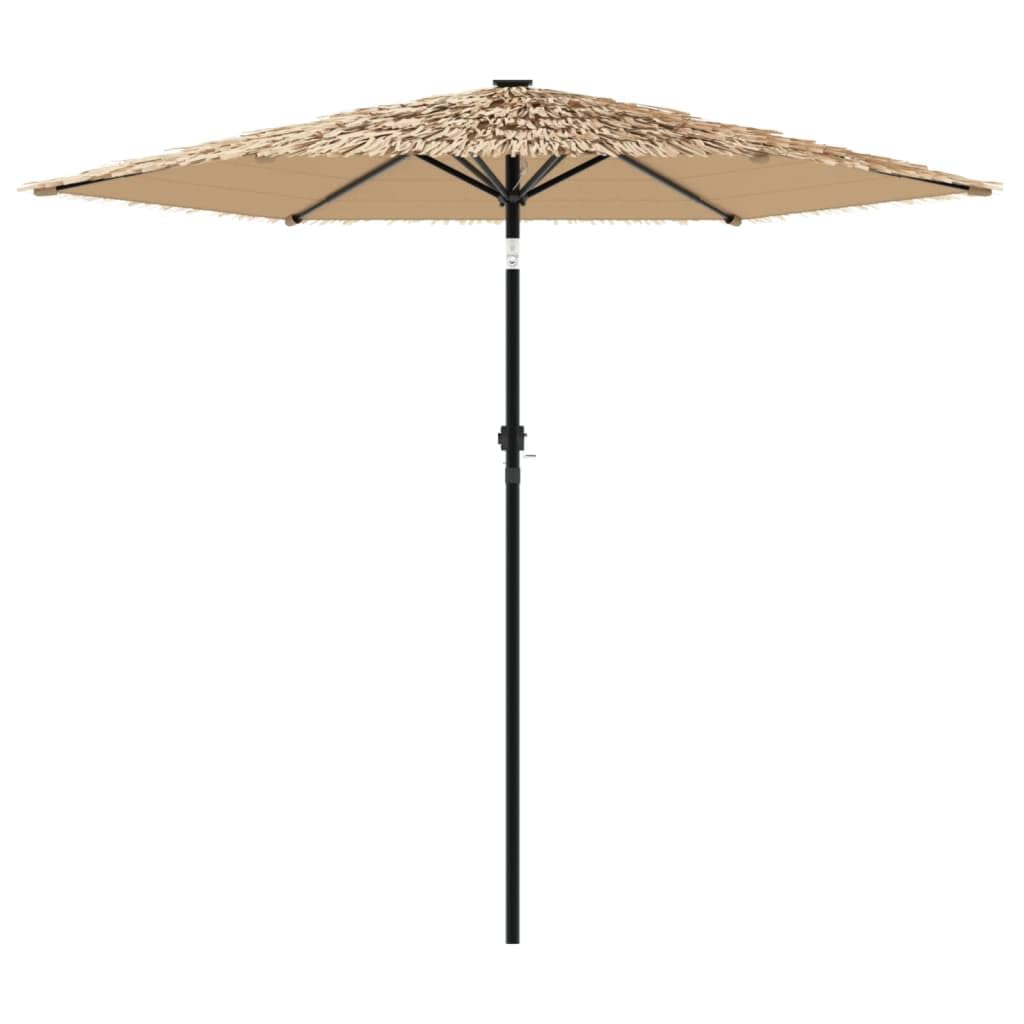 Ombrellone con tetto in paglia, marrone, 223 x 223 x 213 cm