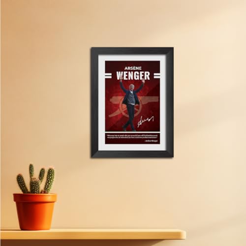 Image of TenorArts Arsene Wenger Quotes Poster Arsenal Laminated Photo Print Frame Painting with Matt Finish Black Texture (12 inches x 9inches)