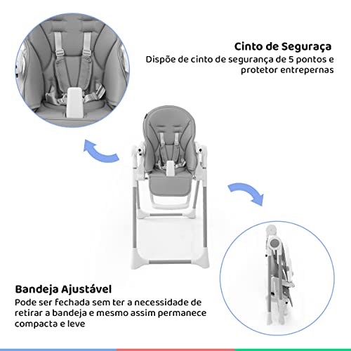 Cadeira De Alimentação P/ Bebê Pepper (18kgs) Cinza Infanti