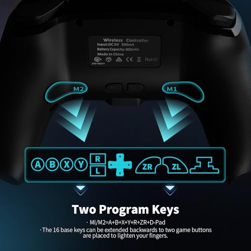 image for AceGamer 2 Pack Wireless Controller for Nintendo Switch/Lite/OLED, Hal