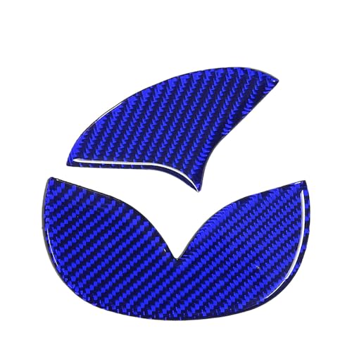 Image of Carbon Fiber Tailgate Emblem Badge Decal Compatible with Mazda CX-5 2016 2017 2018 2019 2020 2021 2022 2023 Rear Truck Logo Cap Sticker Accessories Blue (2Pcs)