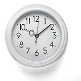 Park Madison Retro 9 inch Silent Mid Century Modern Kitchen Diner 50's Vintage Design Wall Clock Quartz Movement Retro Wall Clock Decorative, White