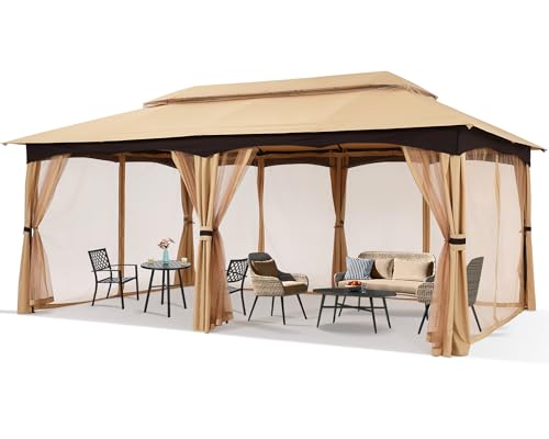 MASTERCANOPY Outdoor Patio Gazebo for Garden with Upgrade Steel Frame