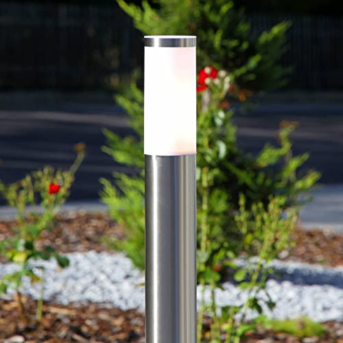 Lampada da esterni  Kristof  (Moderno) colore Grigio, in Acciaio Inox (1 luce, E27) di Lindby | lampioncino, paletto luminoso, lampada da viale, lampione