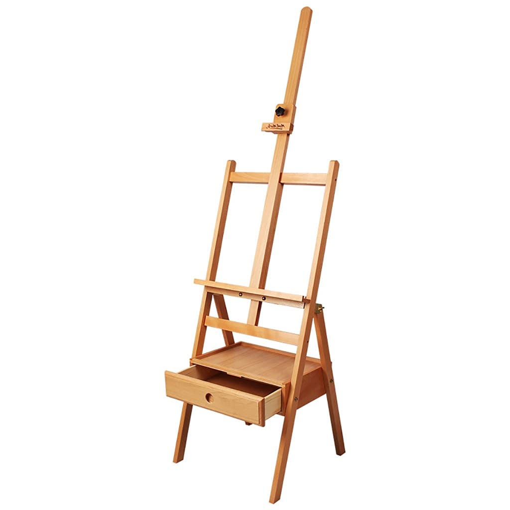 MYUYEE Strong And Durable Artist Easel - Adjustable Wood Easel- Drawer Design - For Display, Exhibition, Drawing, Painting, Wedding, Storefront