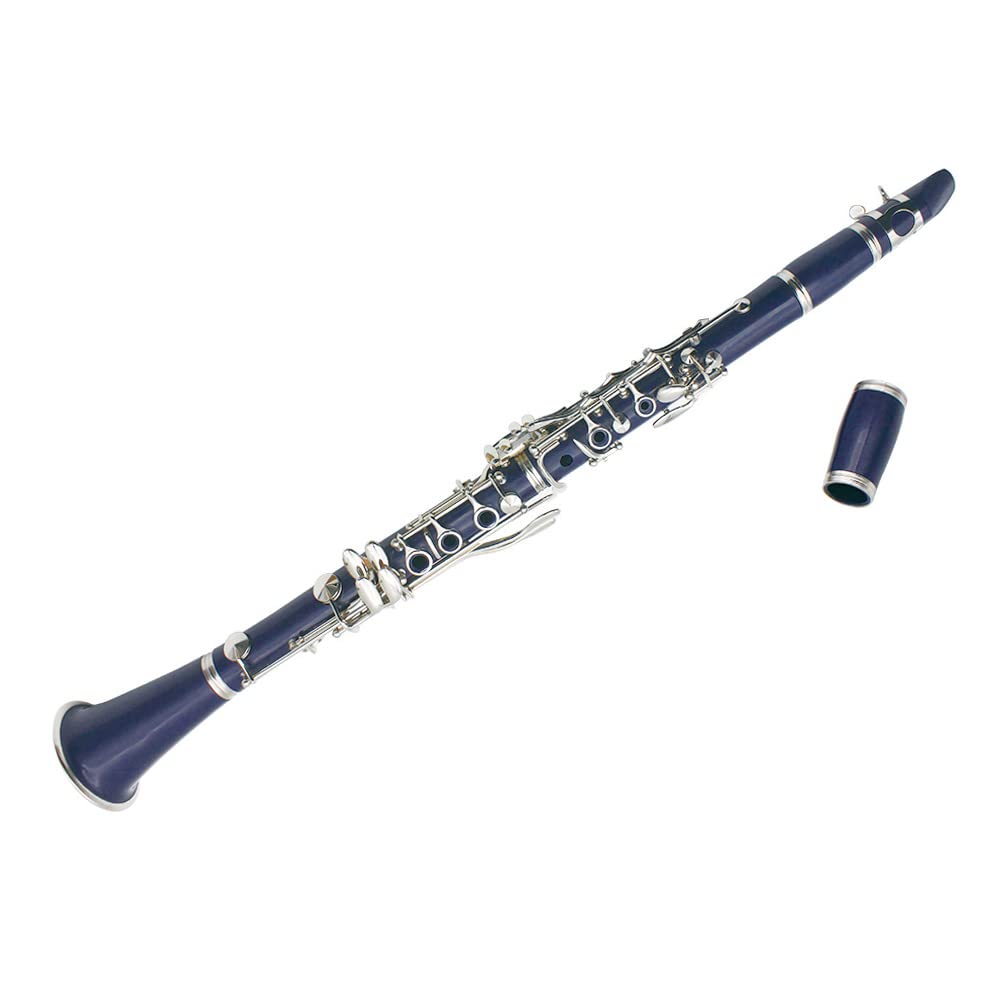Klarinette ABS 17 Tonart bB Flach Sopran Binokularklarinette mit Reinigungstuch Handschuhe 10 Rohrblätter Schraubendreher Rohrblattetui Holzblasinstrument