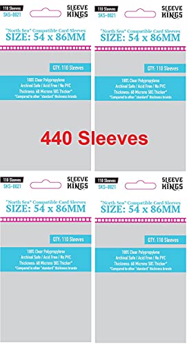 Sleeve Kings North Sea Compatible Sleeves 54 X 86 mm (4x110 Pack, 440 Sleeves)