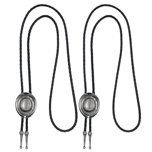 Image of Bolo Tie for Men Women Cowboy Turquoise Celtic Natural Tiger Eye Stone Longhorn Bull Western Leather Bolo Necktie