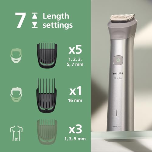 Image of Philips India's No.1 Men's Trimmer | Skin Safe Grooming | 13-in-1 Essential Body Kit - Face, Hair & Body | BeardSense Technology | Nose /Ear Trimming | 5 yrs* warranty | 120 Min Runtime | MG5942 /15