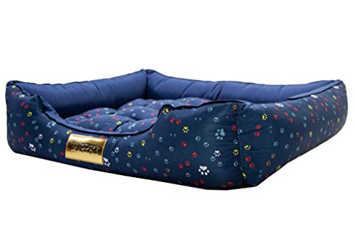 Cama com Colchão Removivel para Cachorro ou Gato Luppet acima de 11Kg Azul Patinhas GG
