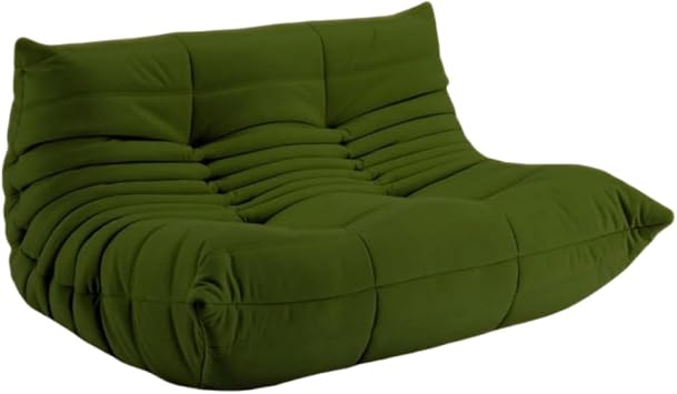 JOGIO Compressed Sofa 1/2/3-Seater Lazy Chair Living Room Sofa Cute Floor Sofa Modern Stylish Designer Nordic Single Living High-Resilience Urethane Green, 2-Seater