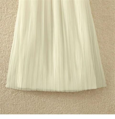 Women's Gradient Casual Pleated Skirt Elastic Waist Slim Midi Skirt3