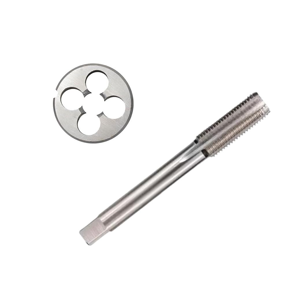 Juego de machos y Matrices Juego de Grifo y Troquel 2 Piezas, Flauta Recta Rosca métrica Mano Izquierda M3-M20, Herramientas Juego Redondo Enchufe máquina(M12x1.5)
