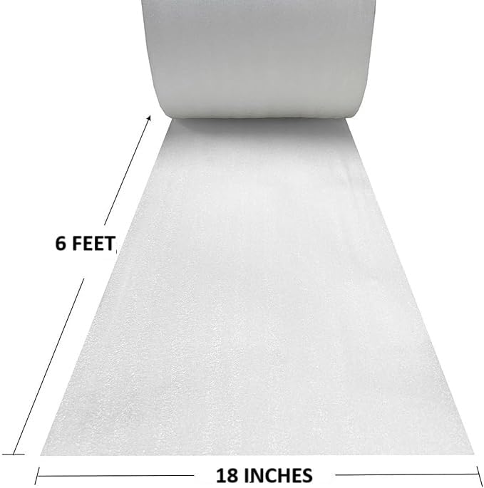 Image of FOAM SHEET ROLL WHITE (25MM - SIZE 18.33x72 (IN)),(6ft roll) for Crafts, Premium Density, Easy to Cut for Cushioning,Packaging,Arts Craft and DIY Projects Seat Pads Indoor Floor mat for Pet Bed