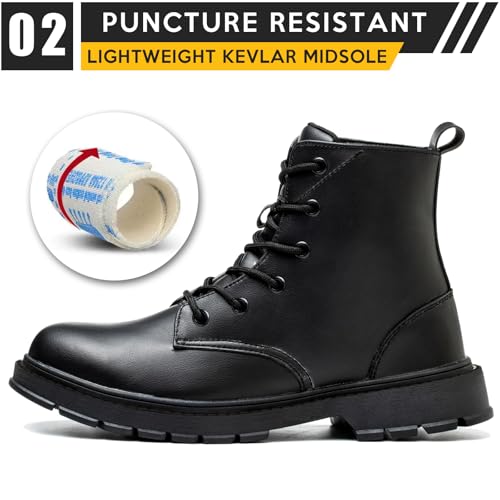Image of Steel Toe Boots for Women Men, Waterproof Lightweight Safety Work Boots Durability Composite toe Construction Shoes with 6 inch